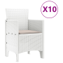 Set de Comedor de Jardín de 11 Piezas con Cojines Blanco Poliratán de , Mesas de jardín - Ref: Foro24-3378763, Precio: 704,34...