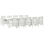 Set de Comedor de Jardín de 11 Piezas con Cojines Blanco Poliratán de , Mesas de jardín - Ref: Foro24-3378764, Precio: 703,83...