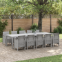 Juego de Comedor de 11 Piezas con Cojines Gris Claro Poliratán de , Mesas de jardín - Ref: Foro24-3378769, Precio: 705,56 €, ...