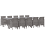 Juego de Comedor de 11 Piezas con Cojines Gris Claro Poliratán de , Mesas de jardín - Ref: Foro24-3378769, Precio: 705,56 €, ...