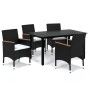 5-piece garden furniture set with black synthetic rattan cushions by vidaXL, Garden sets - Ref: Foro24-3094999, Price: 355,17...