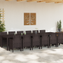 Juego de Comedor de Jardín de 13 Piezas Marrón Poliratán de , Mesas de jardín - Ref: Foro24-3378777, Precio: 758,05 €, Descue...