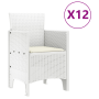 Set de Comedor de Jardín de 13 Piezas con Cojines Poliratán Blanco de , Mesas de jardín - Ref: Foro24-3378786, Precio: 803,16...