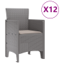 Conjunto de Comedor de Jardín de 13 Piezas con Cojines Gris Claro Poliratán de , Mesas de jardín - Ref: Foro24-3378788, Preci...