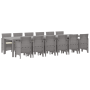 Conjunto de Comedor de Jardín de 13 Piezas con Cojines Ratan Gris Claro de , Mesas de jardín - Ref: Foro24-3378791, Precio: 8...