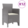 Conjunto de Comedor de Jardín de 13 Piezas con Cojines Ratan Gris Claro de , Mesas de jardín - Ref: Foro24-3378791, Precio: 8...