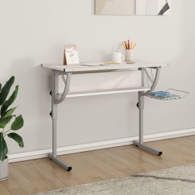 Mesa de dibujo madera y acero blanco y gris 110x53x(58-87) cm de vidaXL, Escritorios - Ref: Foro24-340928, Precio: 89,27 €, D...