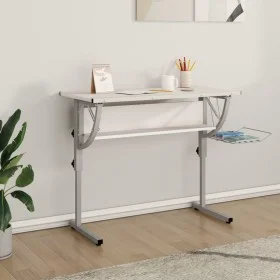 White and gray wood and steel drawing table 110x53x(58-87) cm by vidaXL, Desks - Ref: Foro24-340928, Price: 87,95 €, Discount: %