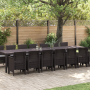 Juego de Comedor de Jardín de 15 Piezas con Cojines Marrón Ratan Sintético de , Mesas de jardín - Ref: Foro24-3378799, Precio...