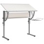 White and gray wood and steel drawing table 110x53x(58-87) cm by vidaXL, Desks - Ref: Foro24-340928, Price: 89,27 €, Discount: %