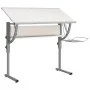 White and gray wood and steel drawing table 110x53x(58-87) cm by vidaXL, Desks - Ref: Foro24-340928, Price: 87,95 €, Discount: %