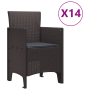 Conjunto de Comedor de Jardín de 15 Piezas con Cojines Marrón Poliratán de , Mesas de jardín - Ref: Foro24-3378800, Precio: 8...