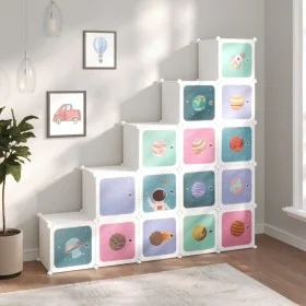 Children's cube shelf with 15 white PP compartments by vidaXL, Shoe racks and shoe organizers - Ref: Foro24-340575, Price: 86...