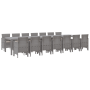 Conjunto de Comedor de Jardín 15 Piezas con Cojines Gris Claro Ratan Polímero de , Mesas de jardín - Ref: Foro24-3378808, Pre...