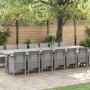 Juego de Comedor de Jardín de 15 Piezas con Cojines Gris Claro Poliratán de , Mesas de jardín - Ref: Foro24-3378811, Precio: ...