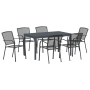 Juego de Comedor de Jardín de 7 Piezas de Acero Anthracite de , Mesas de jardín - Ref: Foro24-3378812, Precio: 609,09 €, Desc...