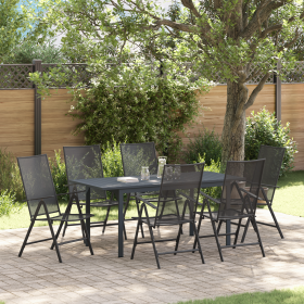 Set de Comedor de Jardín de 7 Piezas en Acero Antracita de de , Mesas de jardín - Ref: Foro24-3378814, Precio: 575,06 €, Desc...
