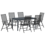 Set de Comedor de Jardín de 7 Piezas en Acero Antracita de de , Mesas de jardín - Ref: Foro24-3378814, Precio: 575,06 €, Desc...
