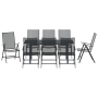 Set de Comedor de Jardín de 9 Piezas Acero Antracita