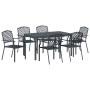 Conjunto de Comedor de Jardín de 7 Piezas de Acero Antracita | Foro24.es | Tu tienda online para hogar, jardín y más Foro24.es