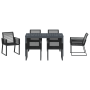 Juego de Comedor de Jardín de 7 Piezas de Acero Negro y Polirratán de , Mesas de jardín - Ref: Foro24-3378820, Precio: 653,74...