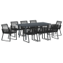 Juego de Comedor de Jardín de 6 Piezas en Acero Negro y Poliratán de , Mesas de jardín - Ref: Foro24-3378821, Precio: 734,80 ...
