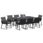Juego de Comedor de Jardín de 6 Piezas con Cojines Acero Antracita y Poliratán de , Mesas de jardín - Ref: Foro24-3378823, Pr...