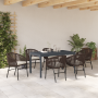 Juego de comedor de jardín de 7 piezas con cojines marrón ratán poli de , Mesas de jardín - Ref: Foro24-3378825, Precio: 846,...
