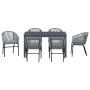 Conjunto de Comedor de Jardín de 7 Piezas con Cojines Gris Poliratán de , Mesas de jardín - Ref: Foro24-3378826, Precio: 783,...