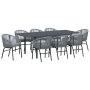 Conjunto de comedor de jardín de 10 piezas con cojines de ratán gris de poly de , Mesas de jardín - Ref: Foro24-3378833, Prec...