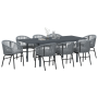 Conjunto de comedor de jardín de 10 piezas con cojines de ratán gris de poly de , Mesas de jardín - Ref: Foro24-3378833, Prec...