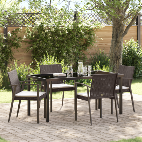 Set de 3 Marrón Ratán PE Mediana Resistente Rectangular de , Sillas de jardín - Ref: Foro24-3379061, Precio: 379,20 €, Descue...