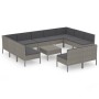Gartenmöbel Set 12 Stück und Kissen Kunststoff Rattan grau von vidaXL, Gartensets - Ref: Foro24-3094610, Preis: 964,52 €, Rab...