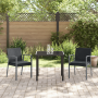Juego de comedor de jardín de 3 piezas con cojines, poliratán negro de , Sillas de jardín - Ref: Foro24-3379065, Precio: 223,...