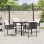 Conjunto de Comedor de Jardín 5 Piezas con Cojines Marrón Ratán Poliéster de , Sillas de jardín - Ref: Foro24-3379094, Precio...