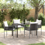 Set de Comedor de 5 Piezas en Marrón con Cojines en Rattan Poliéster de , Sillas de jardín - Ref: Foro24-3379095, Precio: 384...