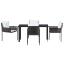 Set de Comedor de 5 Piezas en Marrón con Cojines en Rattan Poliéster de , Sillas de jardín - Ref: Foro24-3379095, Precio: 384...