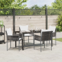 Juego de Comedor de Jardín de 5 Piezas con Cojines Marrón Ratán Poliéster de , Sillas de jardín - Ref: Foro24-3379096, Precio...
