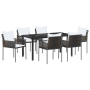 Juego de Comedor de Jardín de 7 Piezas con Cojines Marrón Poliratán de , Sillas de jardín - Ref: Foro24-3379097, Precio: 525,...