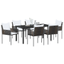 Juego de Comedor de Jardín de 7 Piezas con Cojines Marrón Poliratán de , Sillas de jardín - Ref: Foro24-3379097, Precio: 525,...
