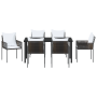 Juego de Comedor de Jardín de 7 Piezas con Cojines Marrón Poliratán de , Sillas de jardín - Ref: Foro24-3379097, Precio: 525,...