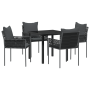 Conjunto de 3 Negro, Gris Oscuro Ratán PE Estándar Robusto de , Sillas de jardín - Ref: Foro24-3379101, Precio: 413,61 €, Des...