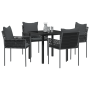 Conjunto de 3 Negro, Gris Oscuro Ratán PE Estándar Robusto de , Sillas de jardín - Ref: Foro24-3379101, Precio: 413,61 €, Des...