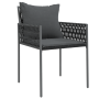 Conjunto de 3 Negro, Gris Oscuro Ratán PE Estándar Robusto de , Sillas de jardín - Ref: Foro24-3379101, Precio: 413,61 €, Des...