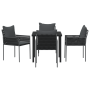Conjunto de 3 Negro, Gris Oscuro Ratán PE Estándar Robusto de , Sillas de jardín - Ref: Foro24-3379101, Precio: 413,61 €, Des...