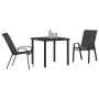 Juego de Comedor de Jardín de 3 Piezas Negro Textileno y Acero de , Sillas de jardín - Ref: Foro24-3379114, Precio: 186,58 €,...