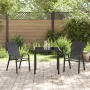 Juego de Comedor de Jardín de 3 Piezas Negro Textileno y Acero de , Sillas de jardín - Ref: Foro24-3379114, Precio: 186,58 €,...