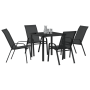 Conjunto de Comedor de Jardín de 5 Piezas Textilene Negro y Acero de , Sillas de jardín - Ref: Foro24-3379115, Precio: 249,26...