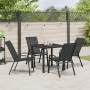 Conjunto de Comedor de Jardín de 5 Piezas Textilene Negro y Acero de , Sillas de jardín - Ref: Foro24-3379115, Precio: 249,26...