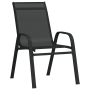 Conjunto de Comedor de Jardín de 5 Piezas Textilene Negro y Acero de , Sillas de jardín - Ref: Foro24-3379115, Precio: 249,26...
